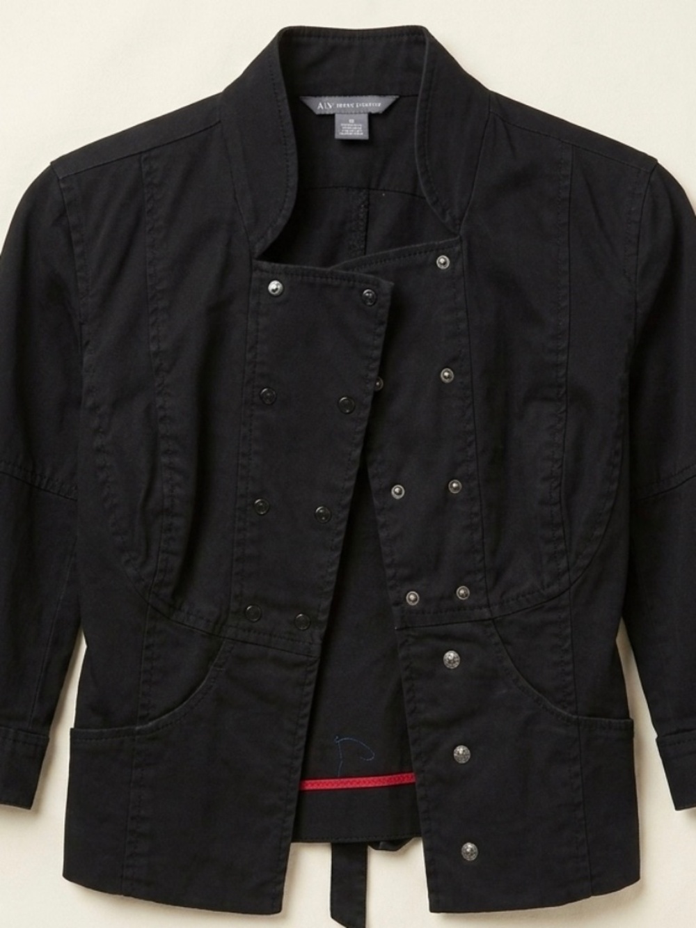 A/X Armani Exchange Black Military Double Breasted Jacket